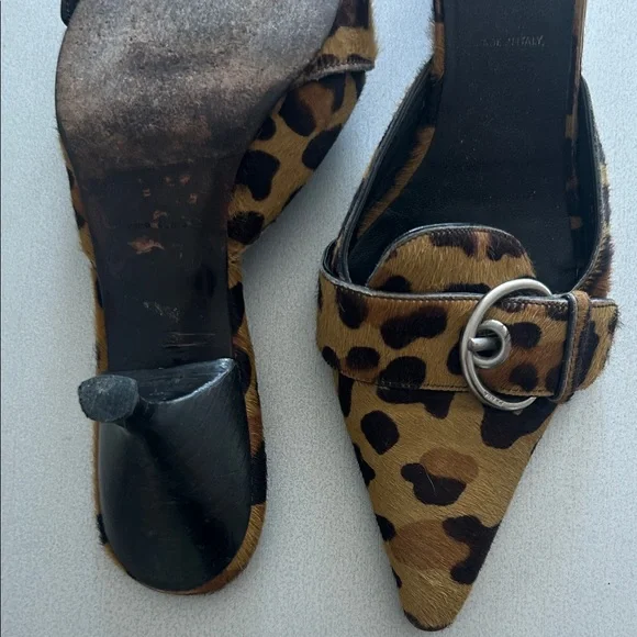 Prada Animal Print Buckle Mules - Picture 5 of 5